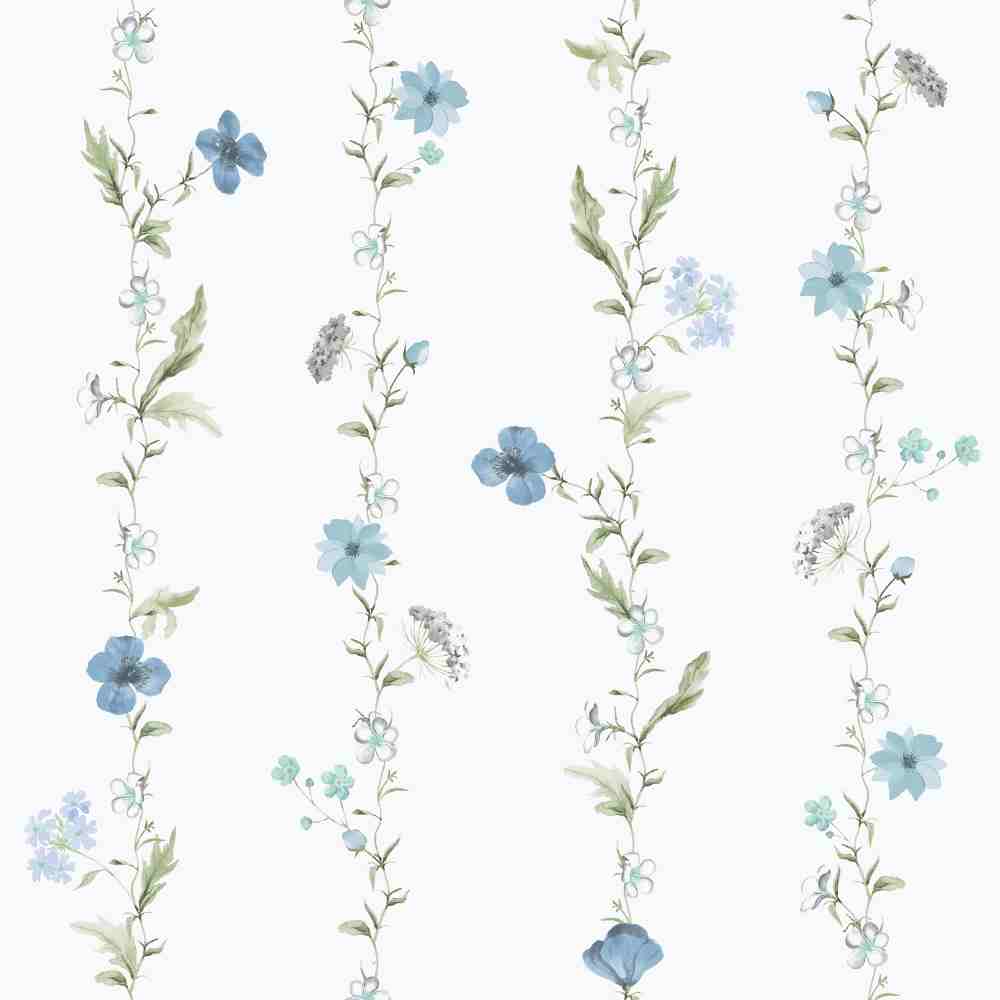 Papel pintado Tira de flores azules