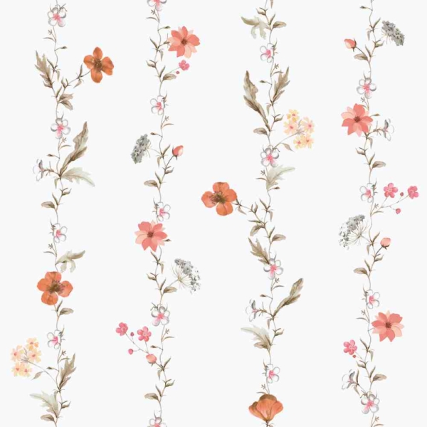 Papal pintado Tira de flores rosas