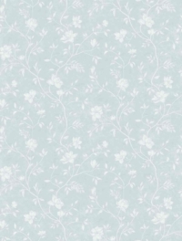 Papel pintado de flores con fondo azul