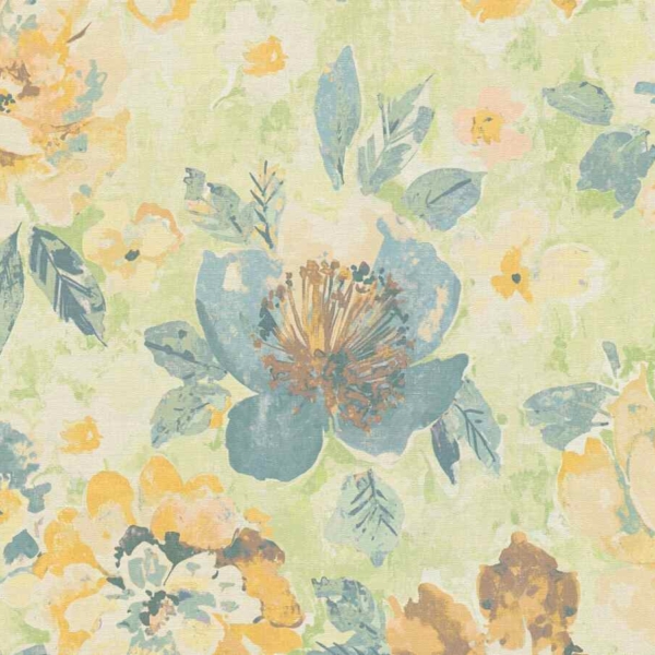 papel pintado tonos verdes y amarillos