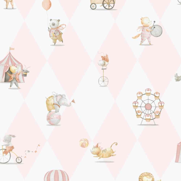 Papel Pintado Circo Tonos Rosas