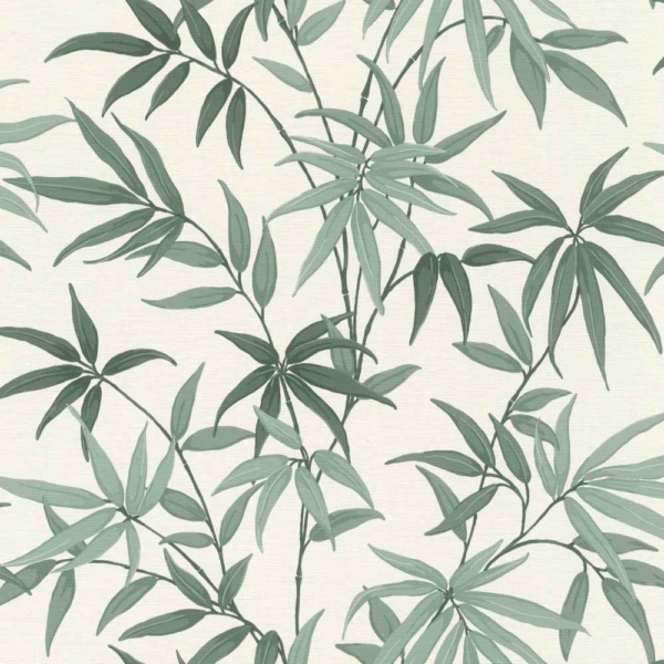 Papel pintado Hojas Bambu Verdes