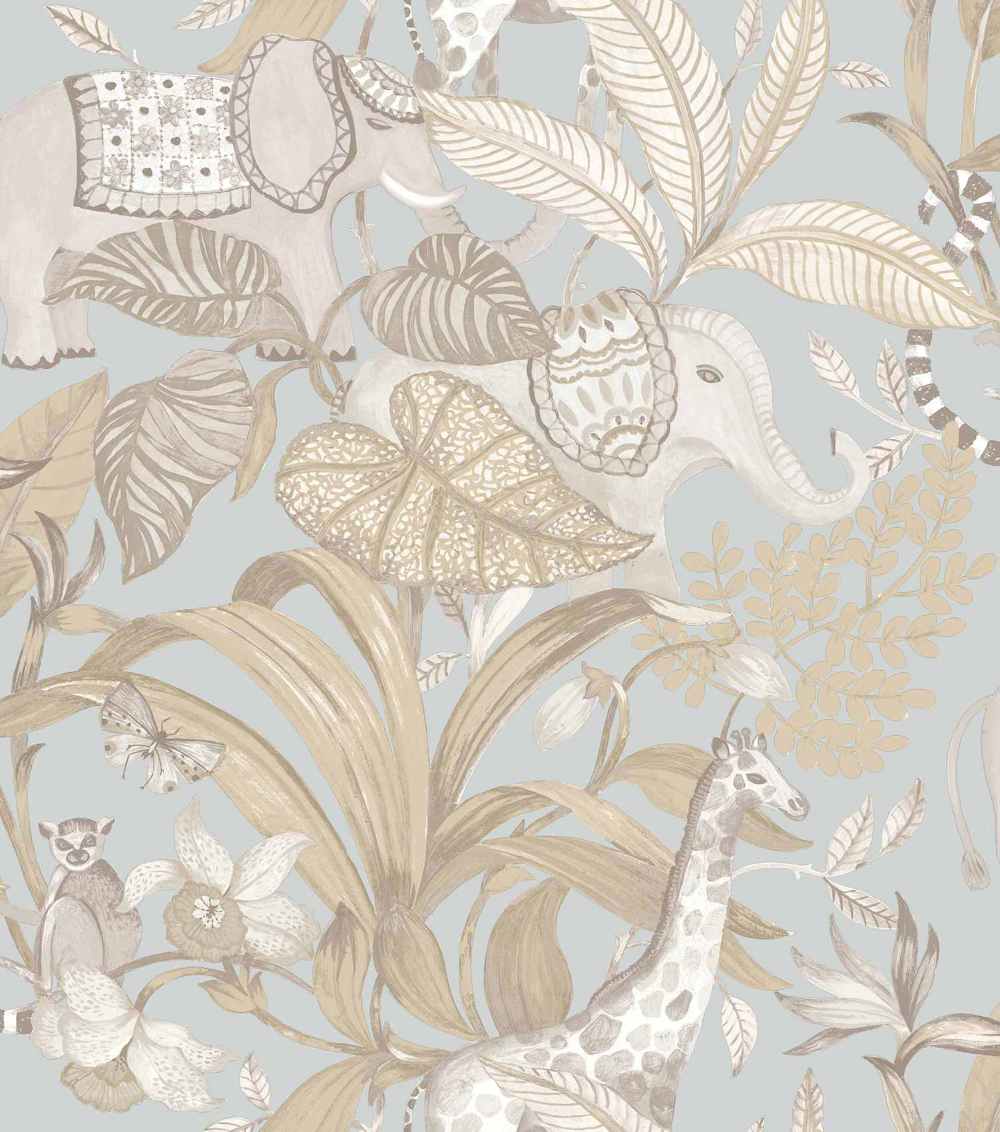papel pintado safari magico fondo azul