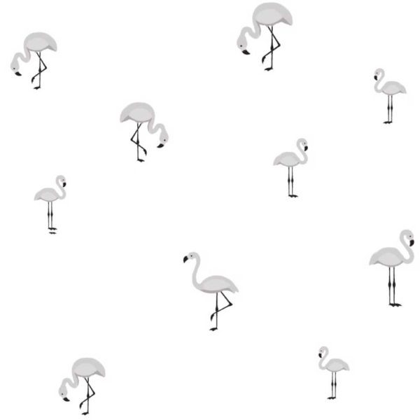 Papel Pintado Flamencos Grises