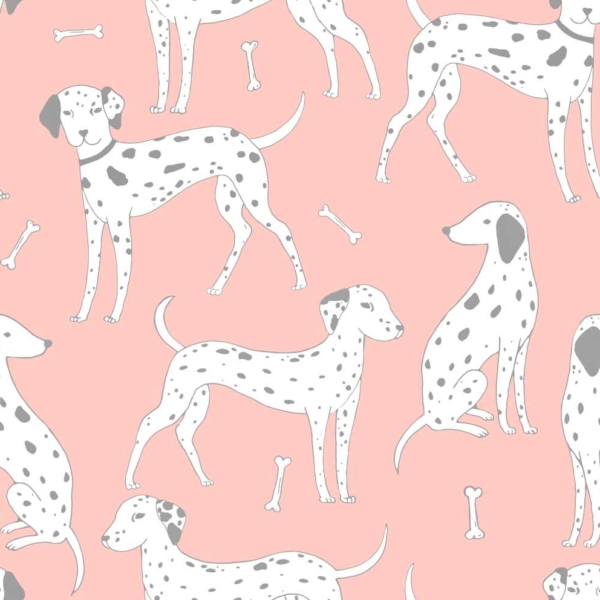 Papel Pintado Dalmatas fondo rosa