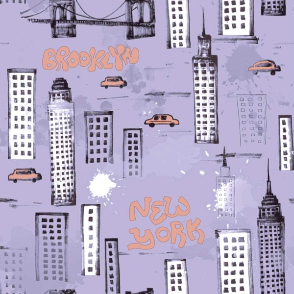Papel Pintado NY Letras Rosas