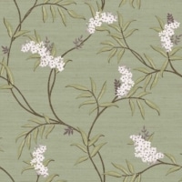 Papel Pintado Flores Estilo Entelado Verde