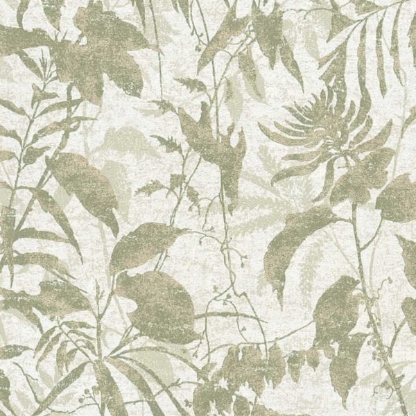 Papel Pintado Tierra Salvaje Blanco y verde