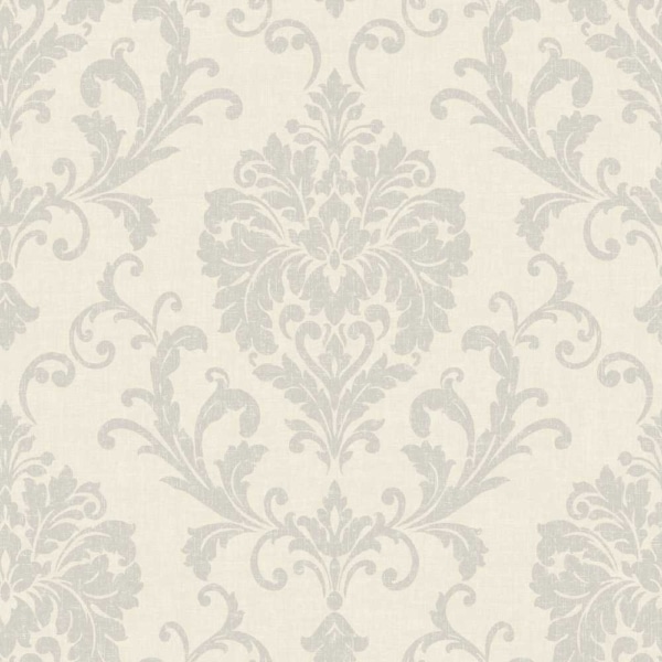 Papel Pintado Damasco Imperial Gris Claro