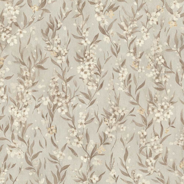 Papel Pintado Flor de Lino Gris